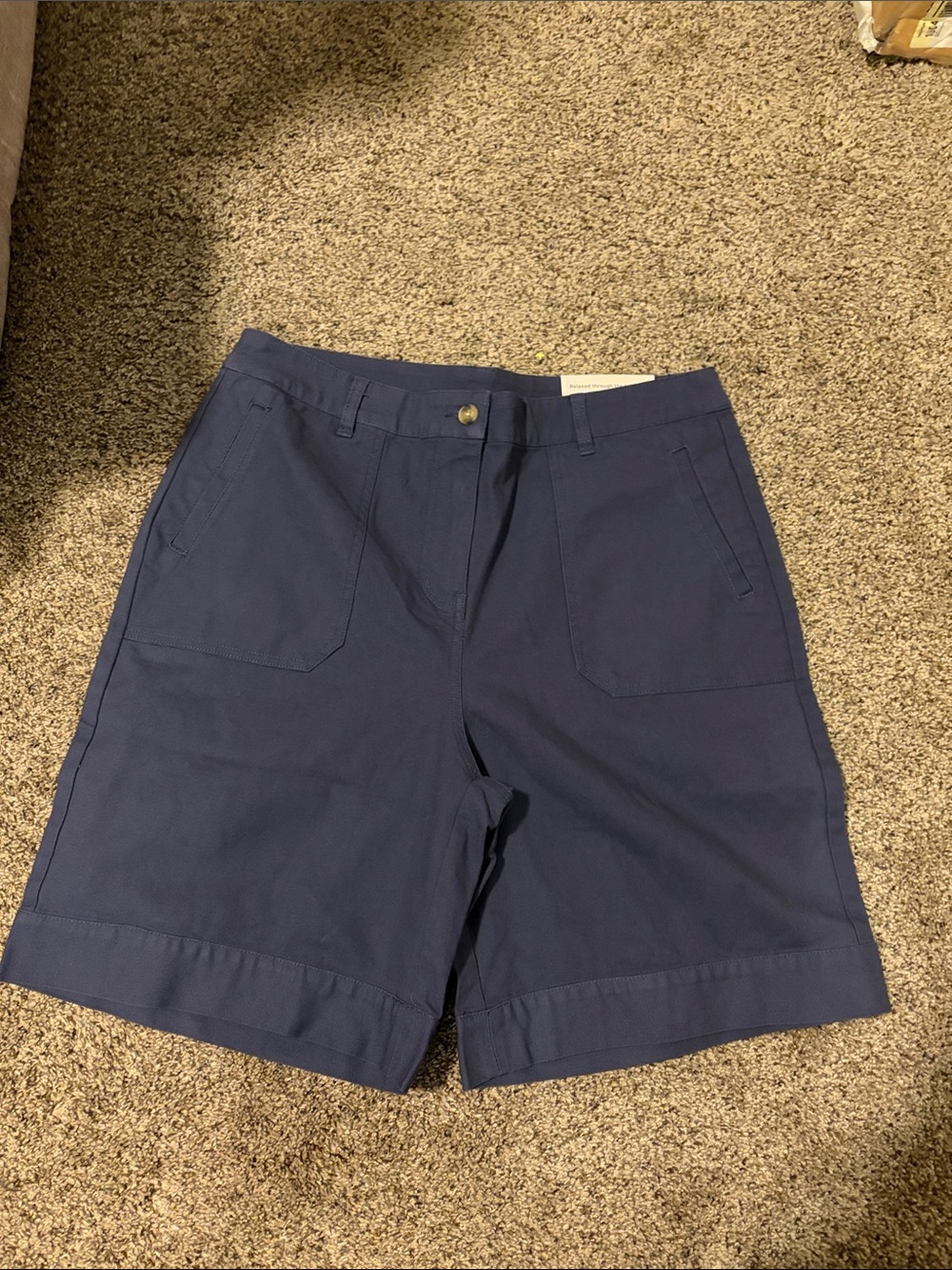 Christopher & Banks Blue Gray Bermuda Shorts